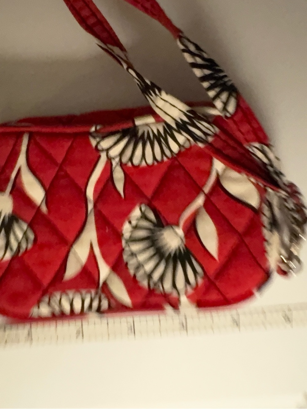 Vera Bradley Red Floral Quilted Wristlet